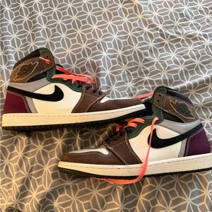 Nike Black and Red High-Top Sneakers